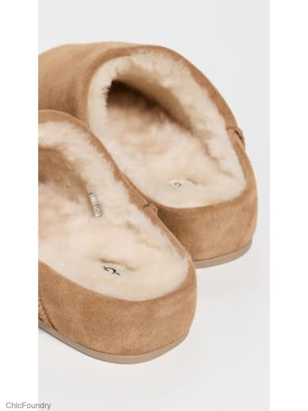 Slip-on Suede Slippers Water Resistant Sheepskin Lined Cozy - Picture 2 of 3
